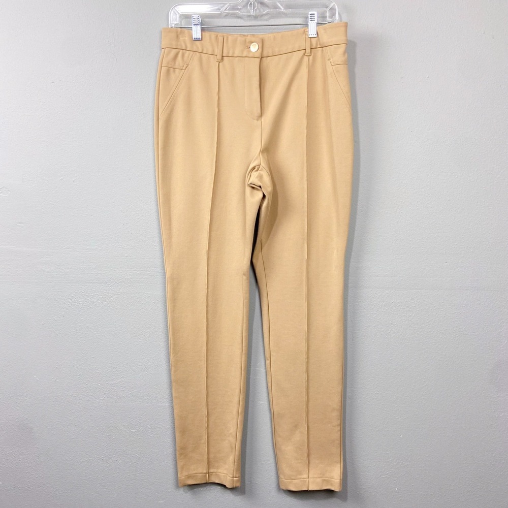 Chico's So Slimming Pants Trousers Size 8 Career Stretch Khaki Beige Minimalist